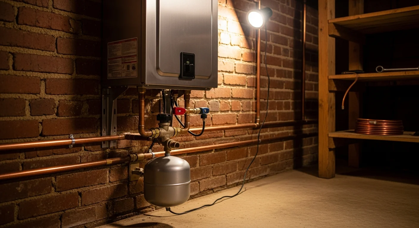 Water heater installation in residential home