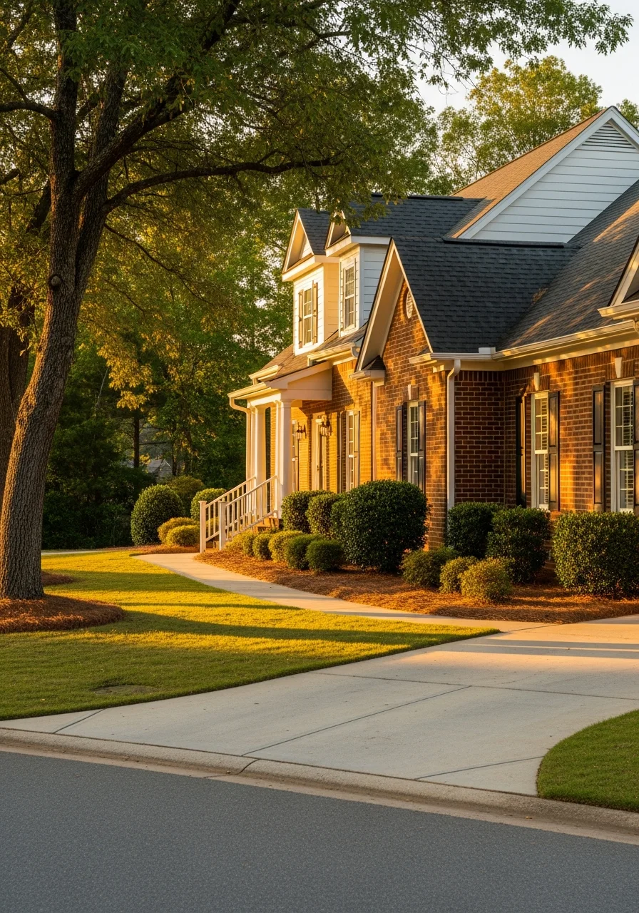 Residential home with well-maintained landscaping in a Greenville neighborhood.